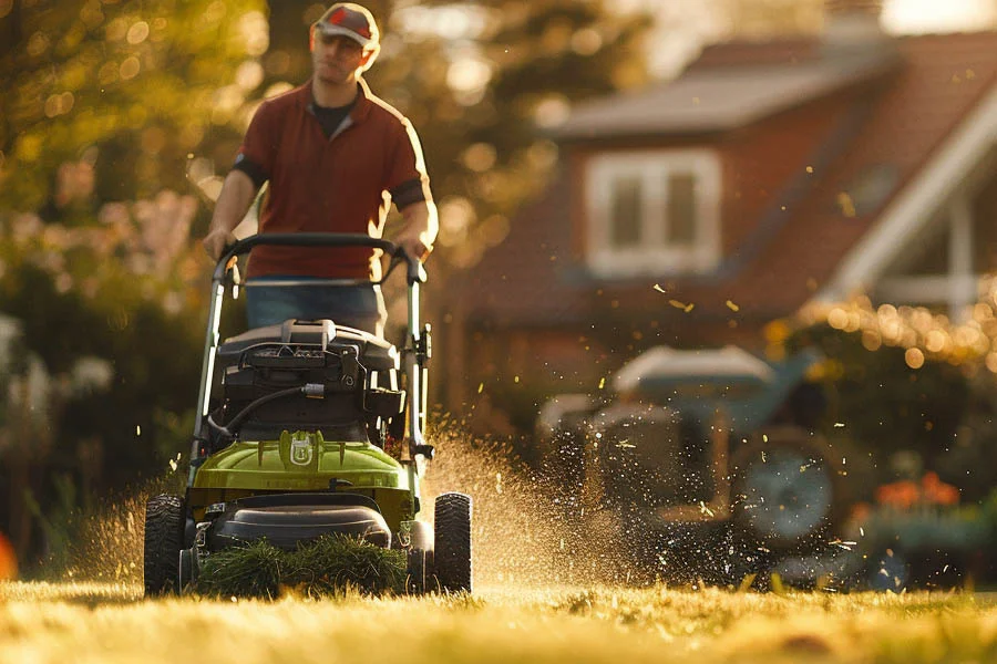 self propelled battery lawnmower